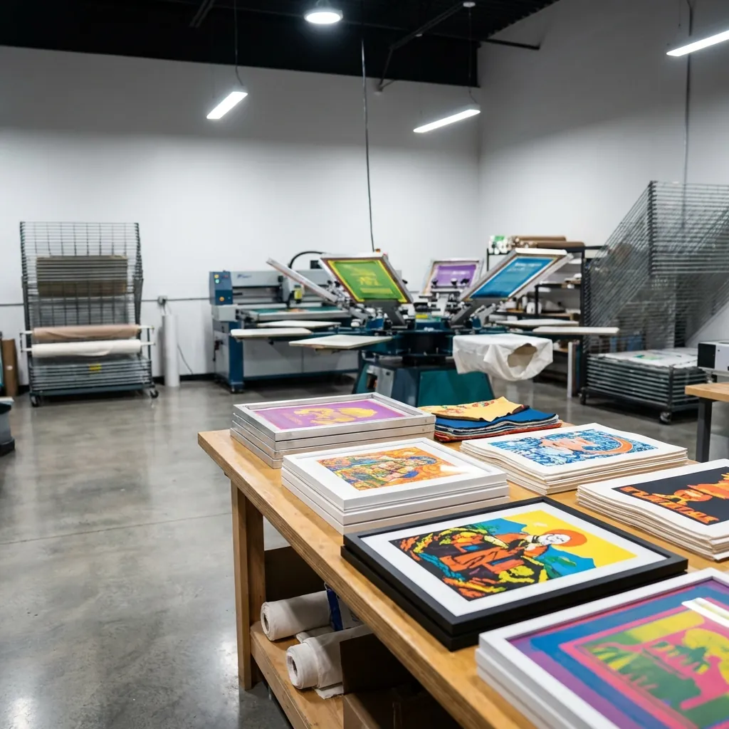 Screen printing press in our Surrey shop