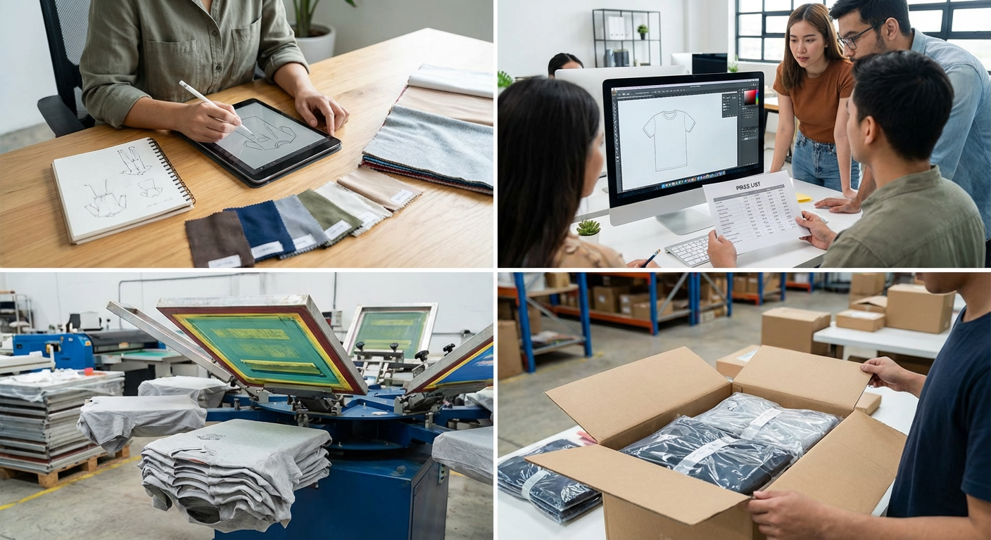 Left chest and sleeve print size chart for t-shirts