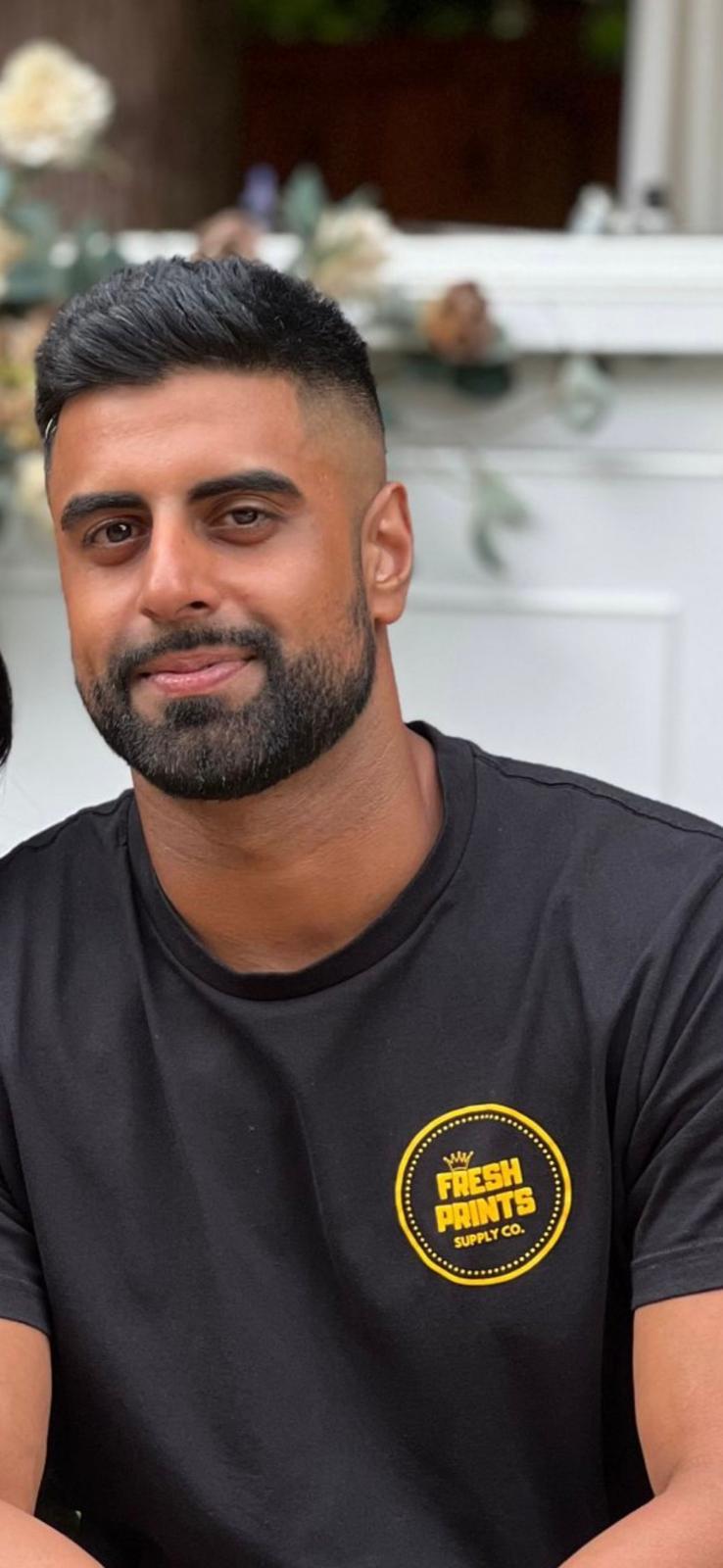 Rajan Bains, founder of Fresh Prints Supply Co. custom apparel printing service in Surrey BC