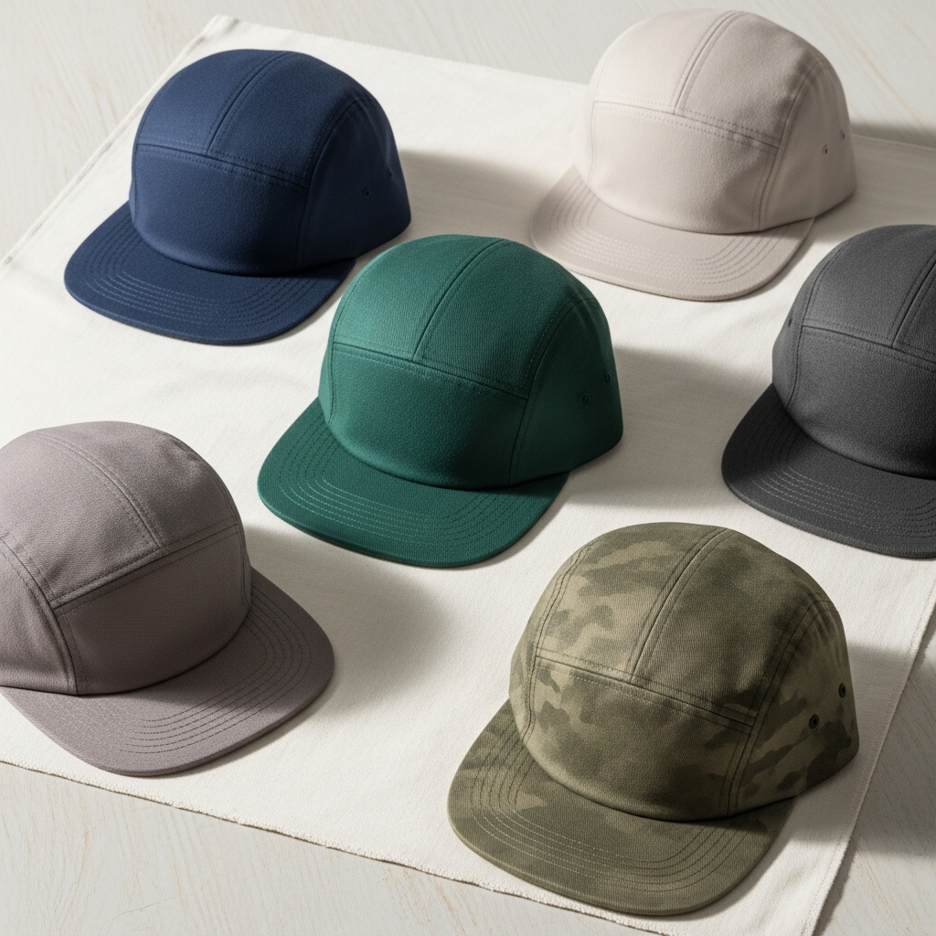 5-panel camp cap with front embroidery for custom hats Surrey