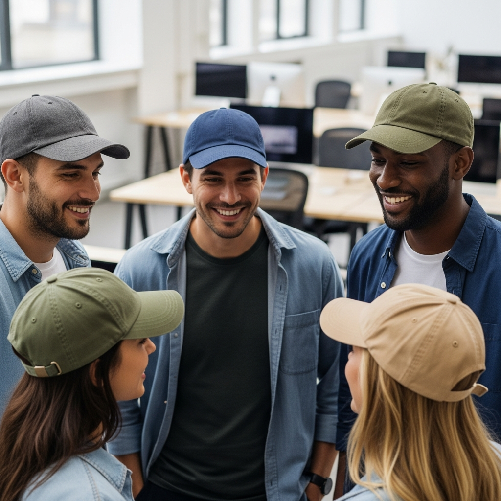 custom dad hat with embroidered logo for casual branding in Surrey