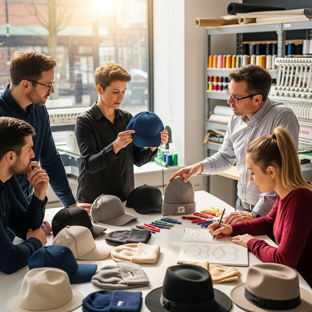 custom hats Surrey style selection guide showing hat types for embroidery and printing